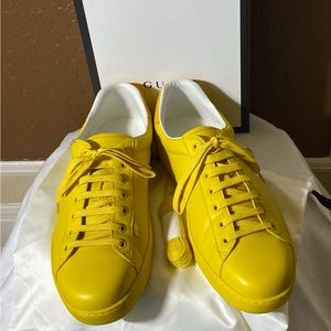 Gucci Perforated Interlocking GG Ace Leather Sneakers